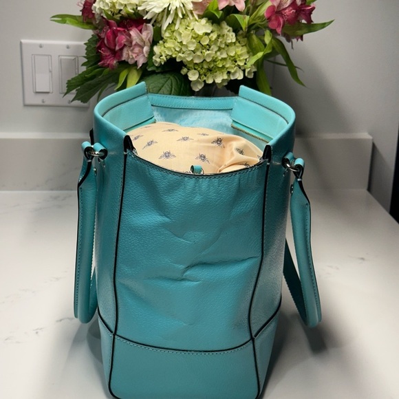 Kate Spade Wellsley Fresh Air Blue Leather Tote Bag EUC - Picture 4 of 12